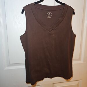 White Stag Women's Brown Sleeveless Shirt XL 16/18 Corporate and Casual Wear